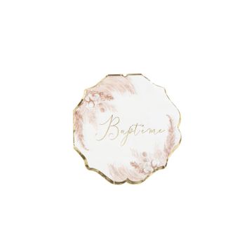 16 Serviettes - Collection Pampas, Fleurs de Coton et Or