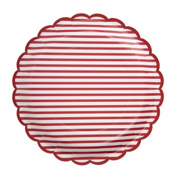 8 assiettes en carton - Diamètre 23 cm - Collection Bayadère