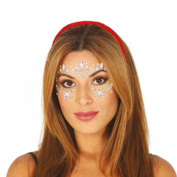 bijoux de visage adhésifs argent

