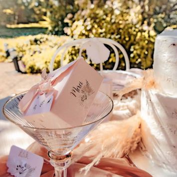 8 Boîtes Festonnées " Merci " en Carton - Collection Boho Blush et Or