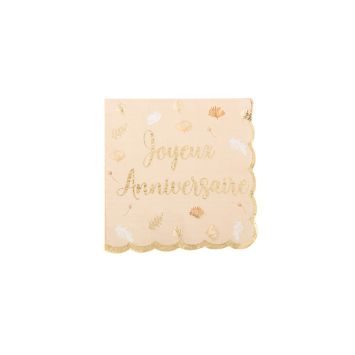 serviettes joyeux anniversaire boho | jourdefete.com