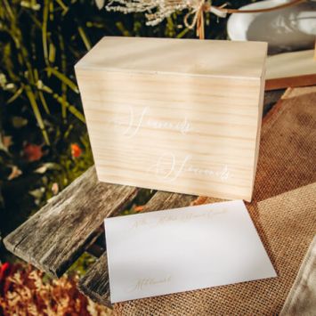 Boîte à souvenirs en bois avec 15 cartes