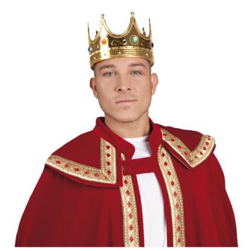 Couronne Roi Or et Fausses Pierres