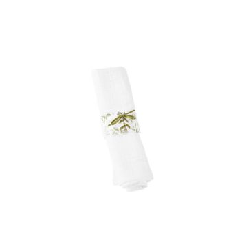 ronds de serviette collection botanique vert et or