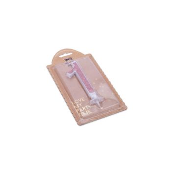 Bougie Calligraphie Paillettes Rose Gold - 10,5 cm - Chiffre au Choix
