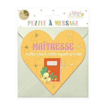 Une carte puzzle à message parfaite pour la maîtresse | jourdefete.com