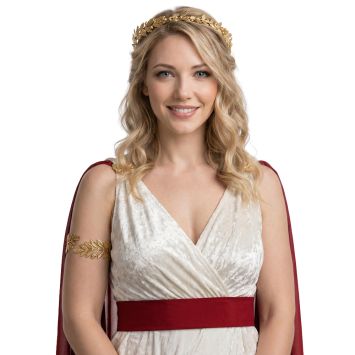 Bracelet de bras de Romaine avec feuilles dorées de laurier