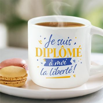 Mug XXL "Je suis diplômé, à moi la liberté !" - Collection Diplôme en poche