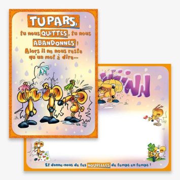 Carte Grand Format avec Enveloppe - "Tu pars" | jourdefete.com