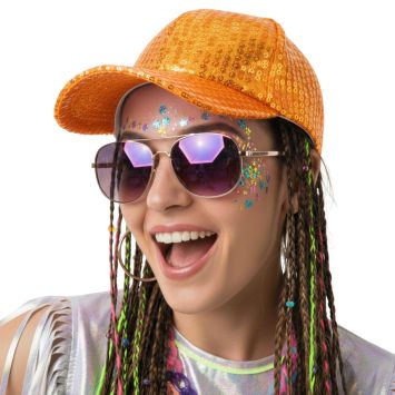 Casquette à sequins fluo - Couleur au choix