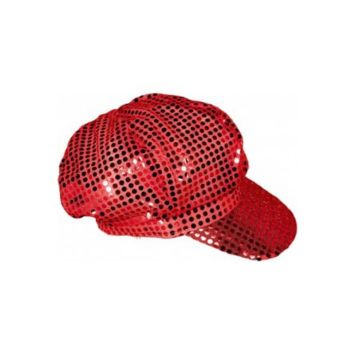 Casquette à sequins - Rouge