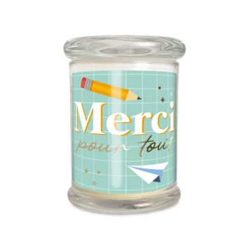 Bougie en verre - Collection Merci pour cette année - Modèle au choix
