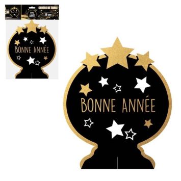 Centre de Table Bonne Année Noir et Or