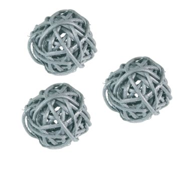 Petites Boules en Rotin Argent