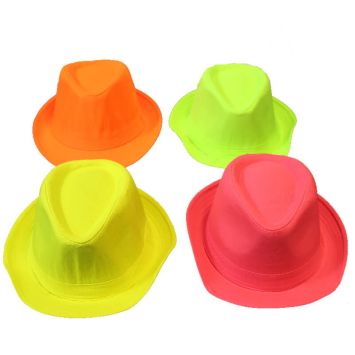 Chapeau Borsalino simple Fluo pour adulte - Couleur au Choix