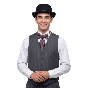 Chapeau melon noir en feutrine pour adulte