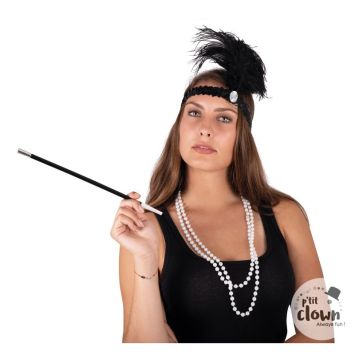 Bandeau, collier et fume-cigarette pour Charleston