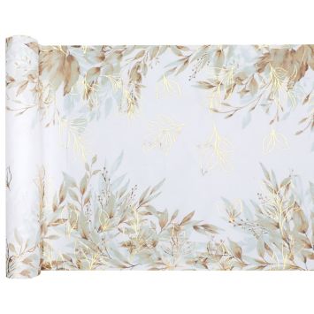 Chemin de table - 28 cm x 3 m - Collection Feuillage - Couleur au choix