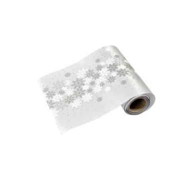 Sur-Chemin de Table Flocons de Noël - Argent