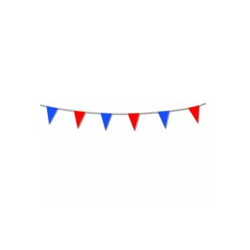guirlande de 15 fanions rouges et bleus de 5 mètres | jourdefete.com