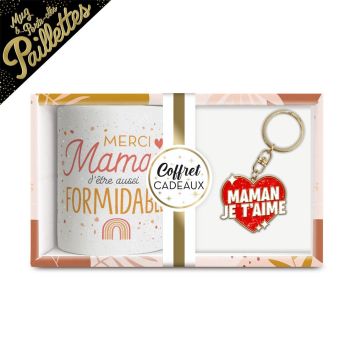 Un coffret composé d'un mug et d'un porte-clé pour votre maman d'amour | jourdefete.com
