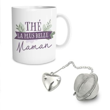 Coffret Cadeau Mug et Boule à thé - Thé la plus belle maman | jourdefete.com
