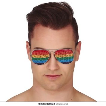 Lunettes d'aviateur arc-en-ciel - Couleur au choix | jourdefete.com