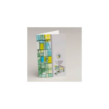 Lot de 10 invitations + enveloppes pour communion - Vitrail | jourdefete.com