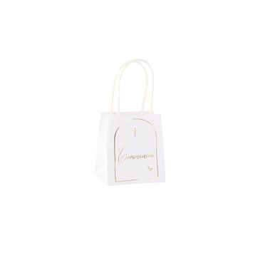 6 Sacs Cadeaux - Collection Communion Pureté Blanc et Or