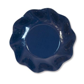 Petites Assiettes Vagues Rondes en Carton Navy Bleu | jourdefete.com