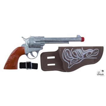 Pistolet cowboy avec cartouchière à motifs pour déguisement | jourdefete.co