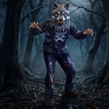 Déguisement de Loup-Garou avec masque pour garçon - Taille au choix