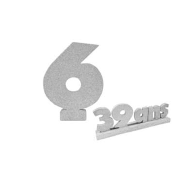 Chiffre 6 - Argent (12 cm)