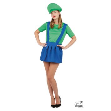 Déguisement de Miss Plombier Vert pour femme - Taille au choix