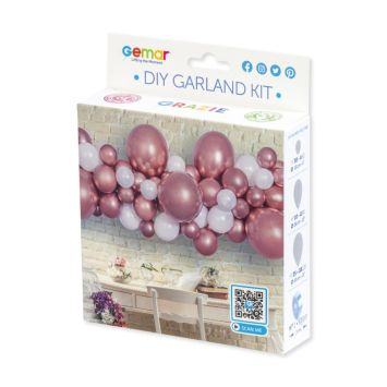 arche ballons rose gold blanc | jourdefete.com