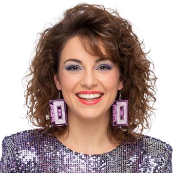 Boucles d'oreilles Disco avec cassettes