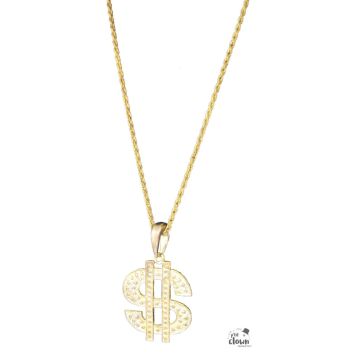 Collier Dollar en métal doré