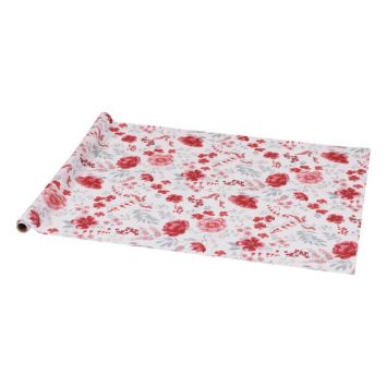 Craquez pour ce splendide chemin de table fleuri avec des roses pour votre table lors de votre célébration | jourdefete.com