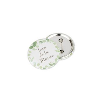 2 Badges "Team de la Mariée" - Collection Eucalyptus | jourdefete.com