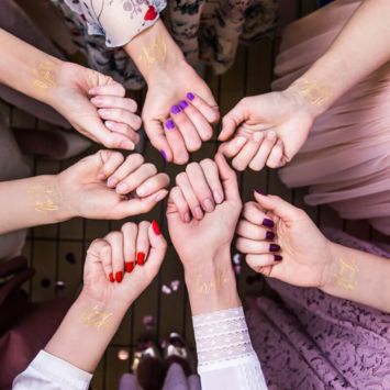 15 Tatouages Lavables EVJF - Couleur Or