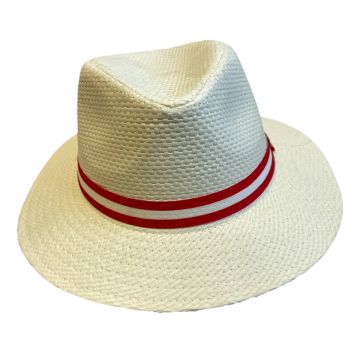 Chapeau blanc avec liseré rouge et blanc pour adulte et pour la feria