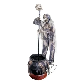 Automate Halloween faucheuse animée avec chaudron 190 cm – décoration effrayante | jourdefete.com