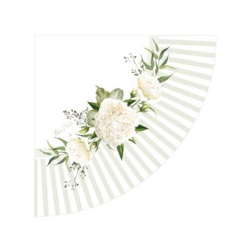 16 serviettes en papier de la collection Floral White de 33 cm (dépliées)