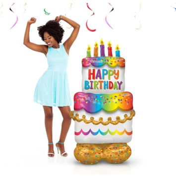 Ballon Géant AirLoonz™ - Gâteau d'Anniversaire