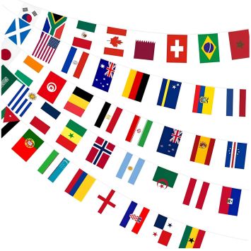 Guirlande de 48 fanions - 12,5 m - Coupe du monde de football 2026
