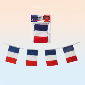 Guirlande de Drapeaux Tricolores France - 3m