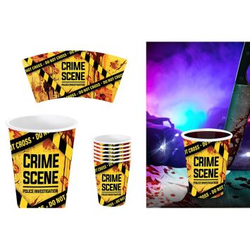 6 gobelets en carton - Halloween - 24 cl - Collection Crime Scene