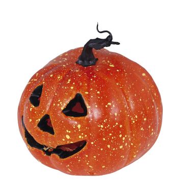 Citrouille lumineuse orange et dorée de 11cm avec visage découpé jack-o-lantern pour halloween | jourdefete.com