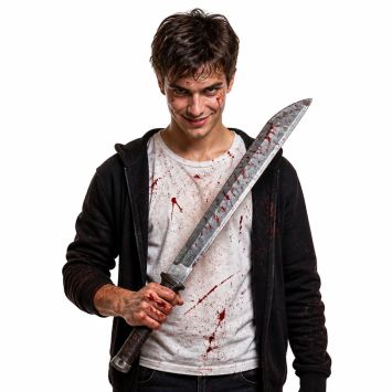 Machette de tueur ensanglantée 76 cm accessoire de déguisement slasher Halloween | jourdefete.com