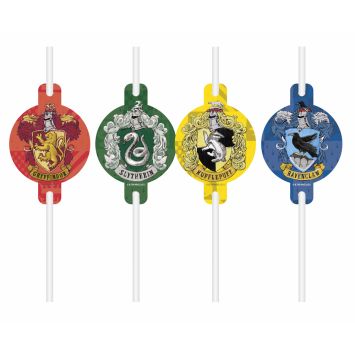 4 pailles médaillon en papier - 22 cm - Harry Potter™